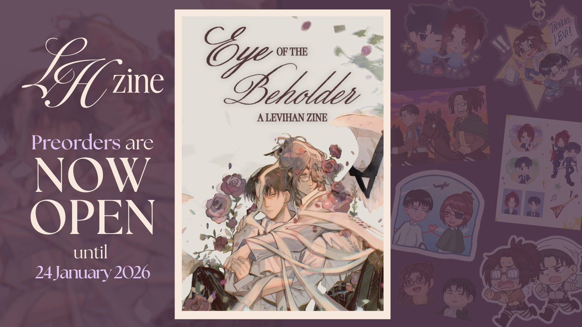 🚨PREORDERS ARE OPEN🚨

Dedicate your hearts and grab a copy of the #LeviHanZine 💚💜 

🔗levihanzine.bigcartel.com ⤵️