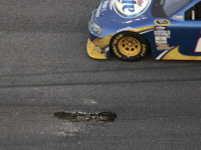 The 52nd running of the #Daytona500 in 2010 was famously delayed as the race was halted by two red flags for nearly three hours after a section of asphalt between turns 1 and 2 came loose, and crews struggled to patch the aging asphalt.

#TheGreatAmericanRace #NASCAR
