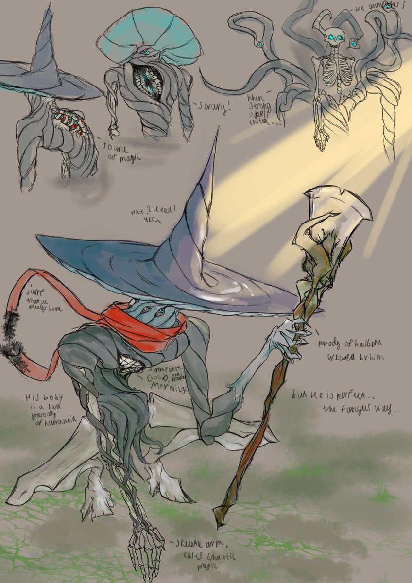 Aquatoriy - a sentient mushroom colony growing on a deceased lich carcass 

#OC #DnD