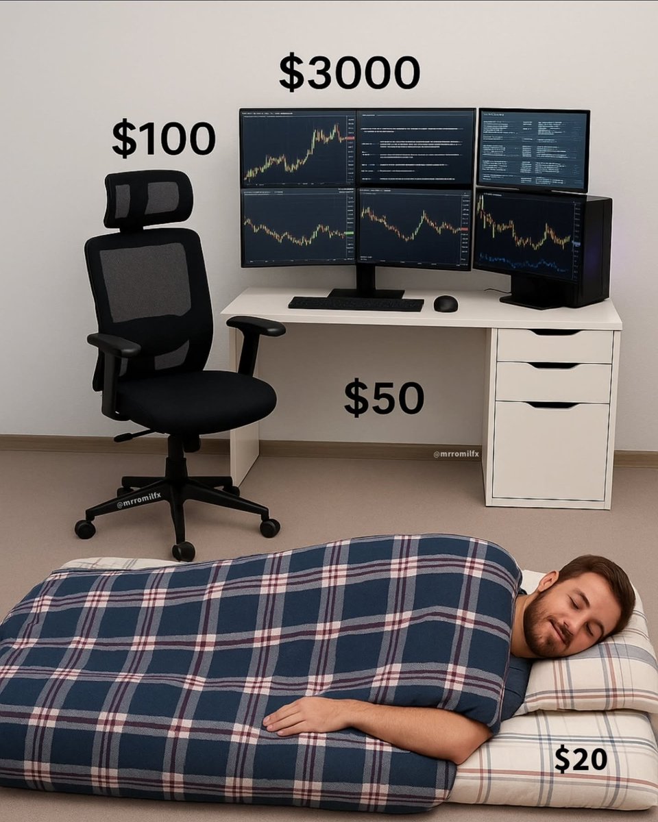 bullishdev_'s tweet image. Every crypto bro lives like this:
