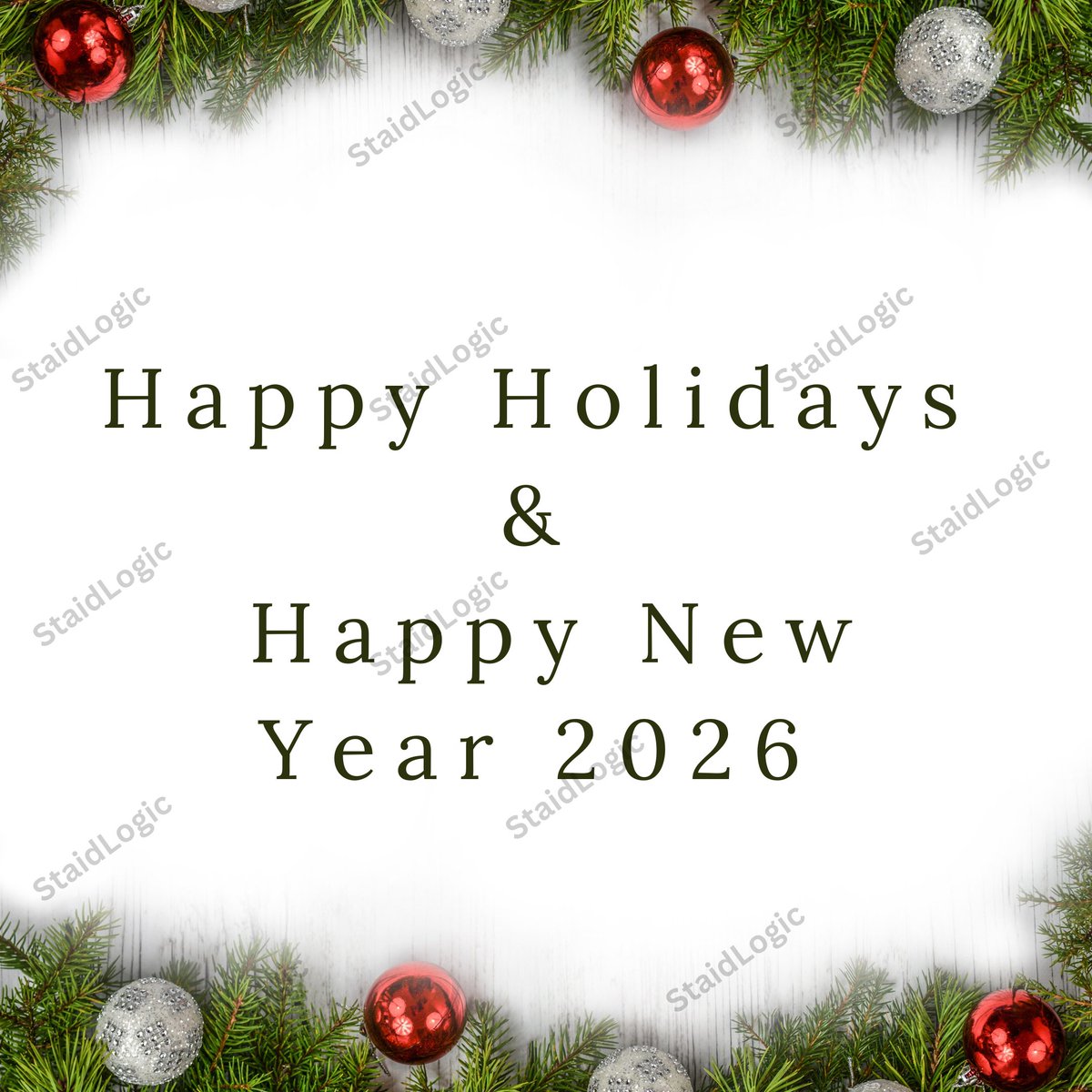 StaidLogic's tweet photo. Enjoy the warmth of the Holiday season with family and friends wishing you peace and joy in your celebrations.
May 2026 be a year of renewed energy and soaring success. We are looking forward to continued partnerships and new collaborations!
 
#StaidLogic #HappyHolidays https://t.co/DLeO0o6DmN