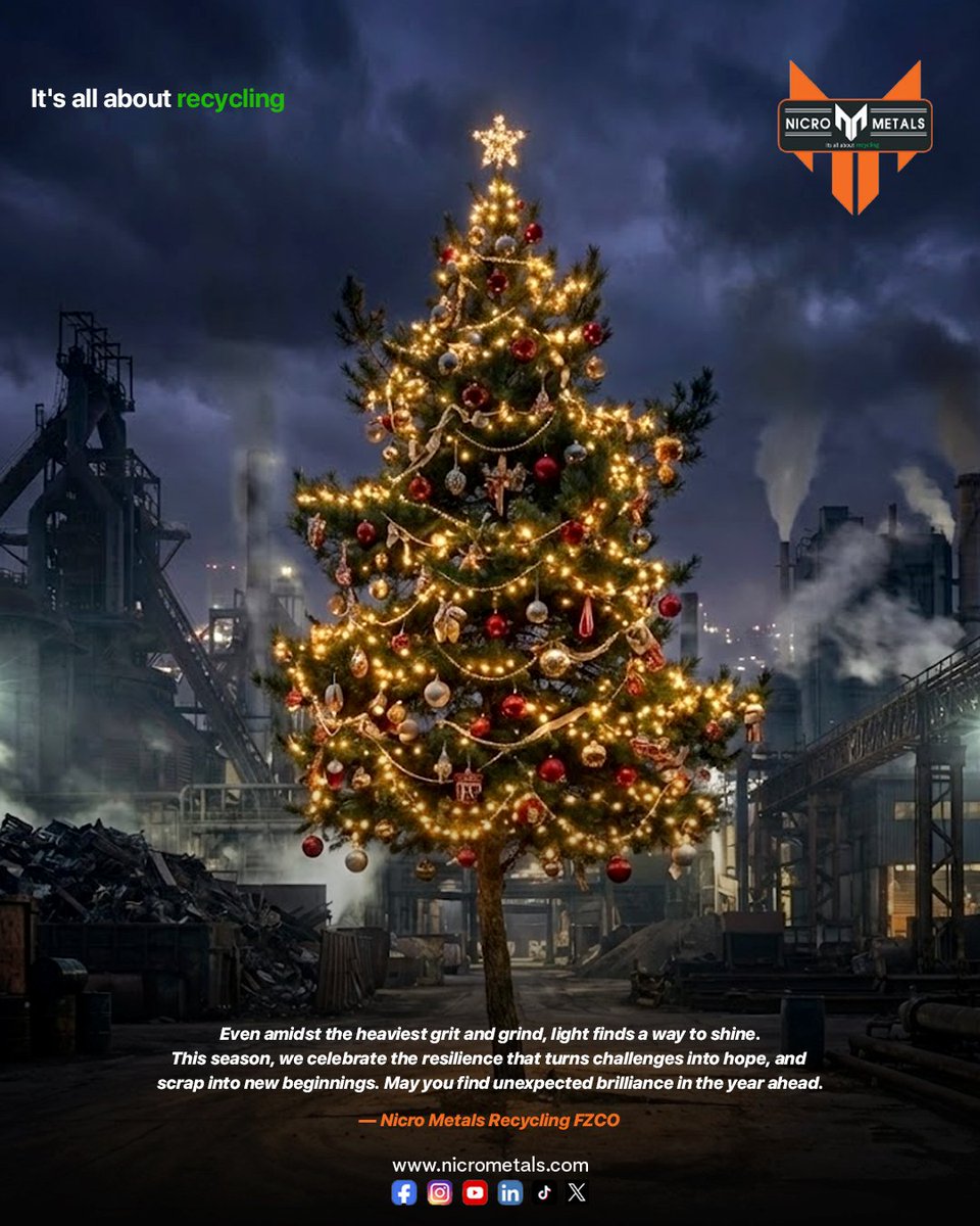 Nicrometals's tweet photo. Resilience is the brightest light. 🎄
Merry Christmas from Nicro Metals Recycling FZCO
@Nicrometals 
#IndustrialChristmas #Resilience #FindingLight #NicroMetals #SeasonOfHope https://t.co/noyYfoXW96