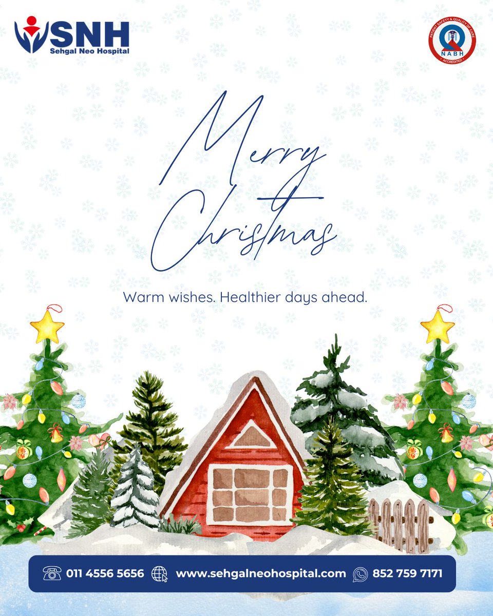 SehgalNeo's tweet photo. Wishing everyone a Merry Christmas filled with good health, peace, and hope. 🎄✨
Thank you for trusting us with your care.
#MerryChristmas #SehgalNeoHospital #SeasonOfCare https://t.co/qj6wWzXsxx