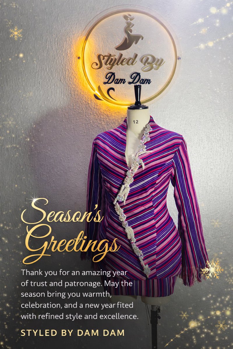 Styled_byDamdam's tweet photo. Season’s greetings from Styled by Dam Dam. 

We appreciate your continued support and look forward to creating exceptional pieces for you in the coming year.❤️

Merry Christmas &amp; Happy New Year https://t.co/dGuwrZdvZn