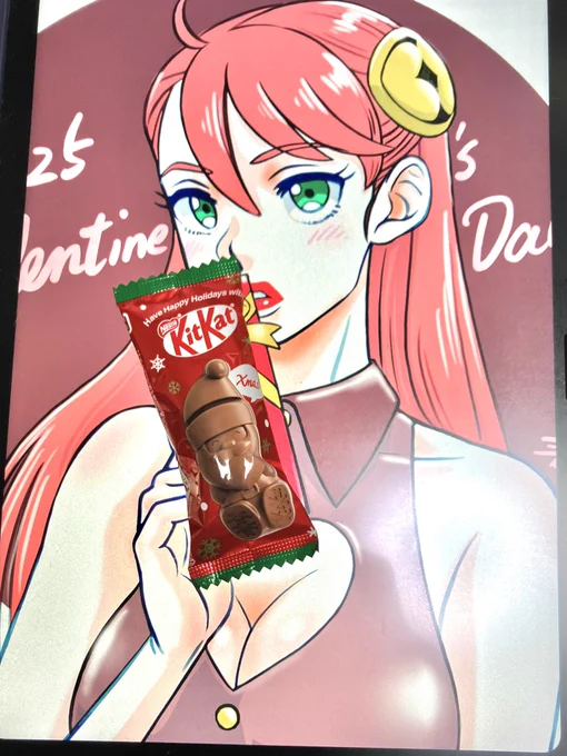 妻からこんなチョコを 中身はキットカットだけどサンタ型