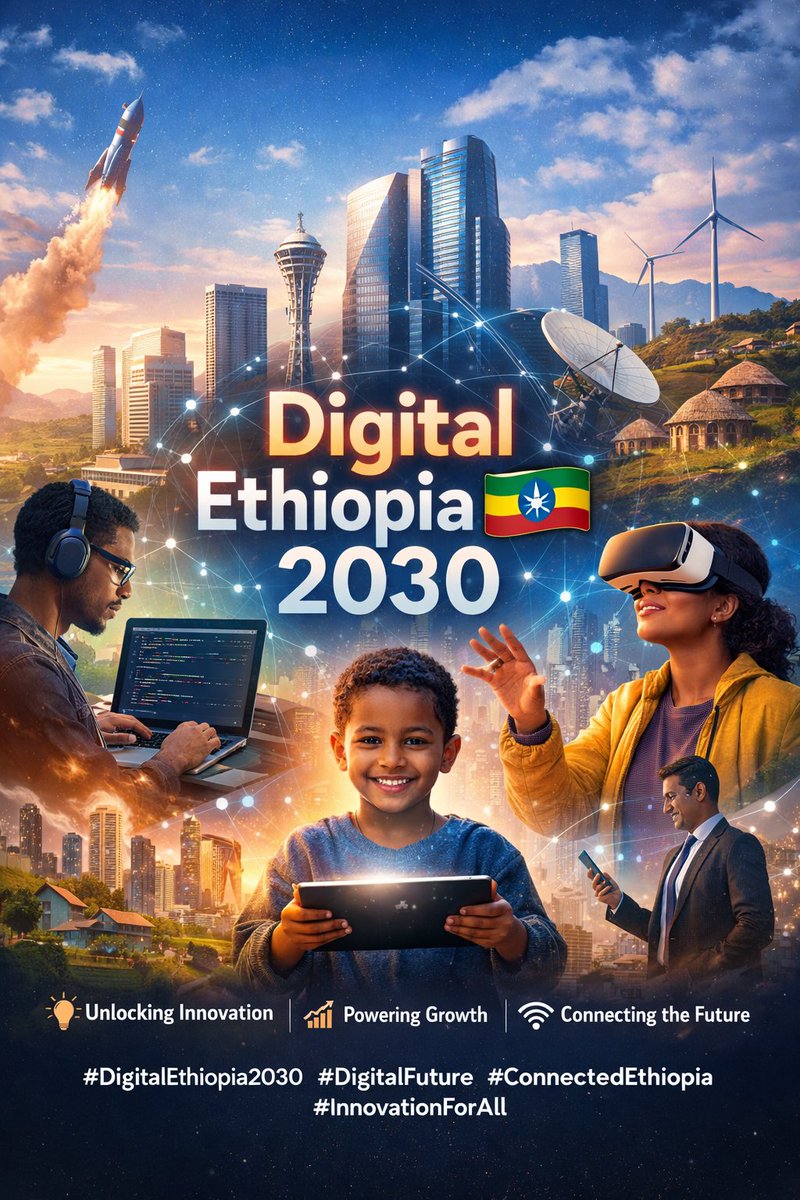 Amanusaved's tweet photo. From vision to reality 🚀🇪🇹
Digital Ethiopia 2030 is unlocking innovation, powering growth, and connecting every citizen to the future.
#DigitalEthiopia2030 #DigitalFuture #ConnectedEthiopia #InnovationForAll https://t.co/hyn5znLUks
