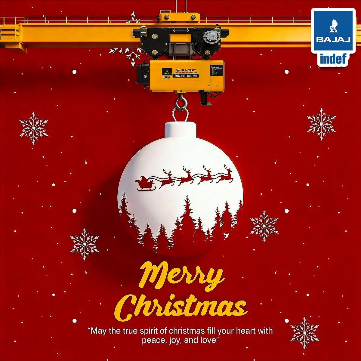 bajajindef's tweet photo. 🎄✨ Merry Christmas from Bajaj INDEF! ✨🎄

Wishing you a season filled with joy, peace, and new possibilities. May the coming year lift us all to greater heights together! 🎁🌟

#MerryChristmas #BajajINDEF #SeasonOfJoy #LiftingExcellence #FestiveGreetings 🎅🎄 https://t.co/IxQo9v81uR