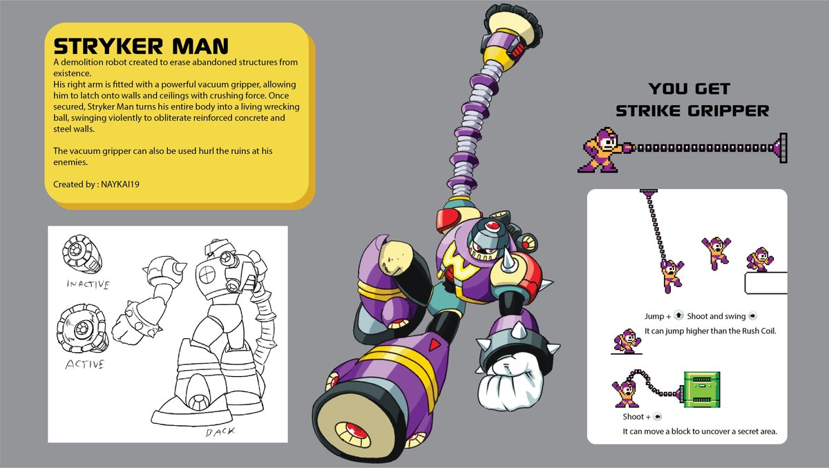 naykai1980's tweet photo. STRYKER MAN 
Created by : NAYKAI19 
I hope you like it  
 #MegaManDO #DesignARobotMaster https://t.co/cxL2hwafeQ