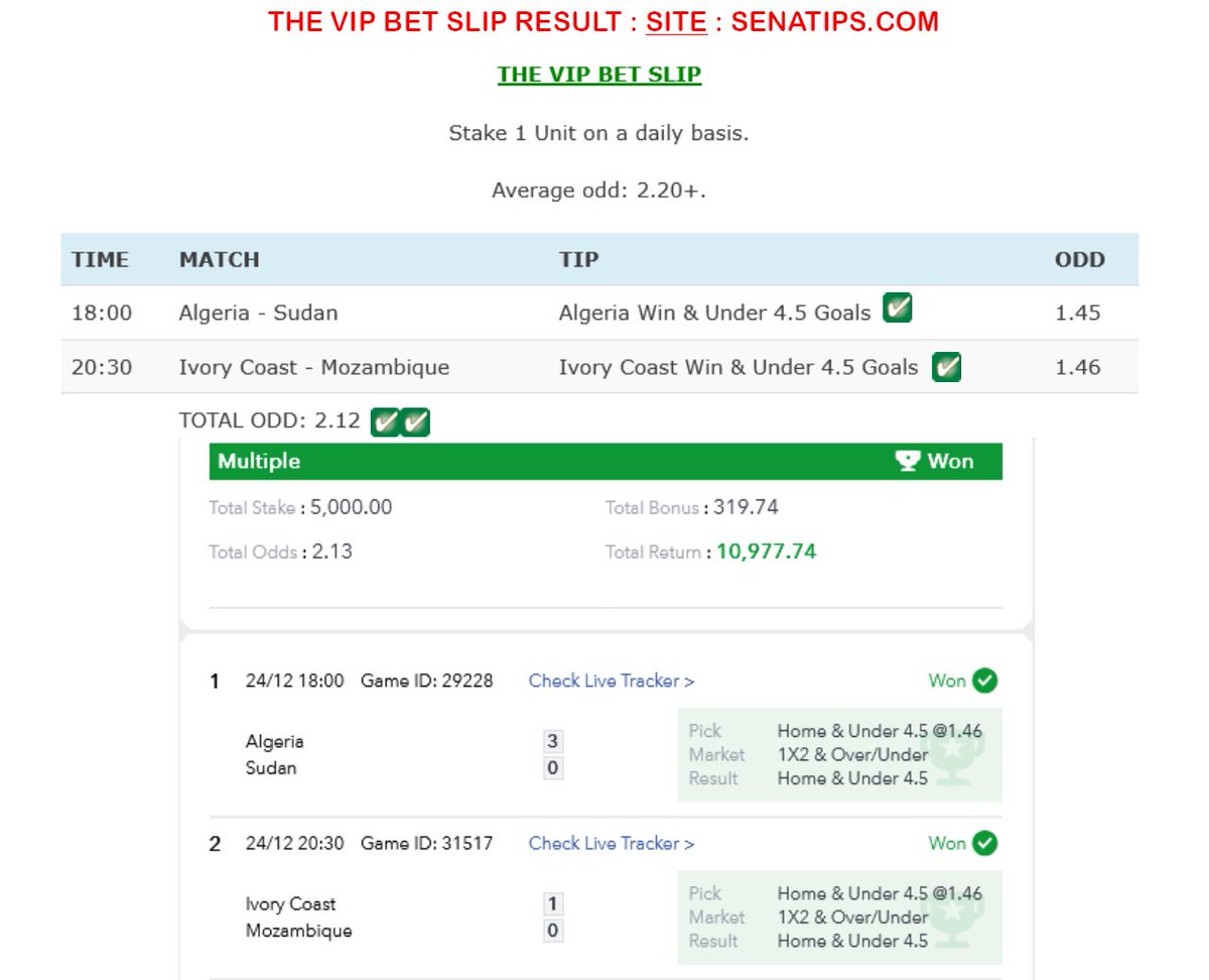 SenaTipscom's tweet image. Job well done 🙏🏼🙏🏼

➡️VIP Odd: 2.12✅✅

To join VIP visit : SenaTips.com/joinvip