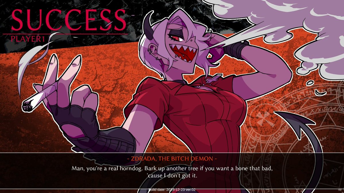 激カワ悪魔っ娘たちの無料格ゲー『Hellversus』体験版が配信開始。2020年に配信された「圧倒的に好評」な人気パズルゲーム『Helltaker』の二次創作
news.denfaminicogamer.jp/news/251225x

現時点では「Modeus」「Zdrada」の2キャラが使用可能。どっちのキャラも最高にかわいい＆カッコいい