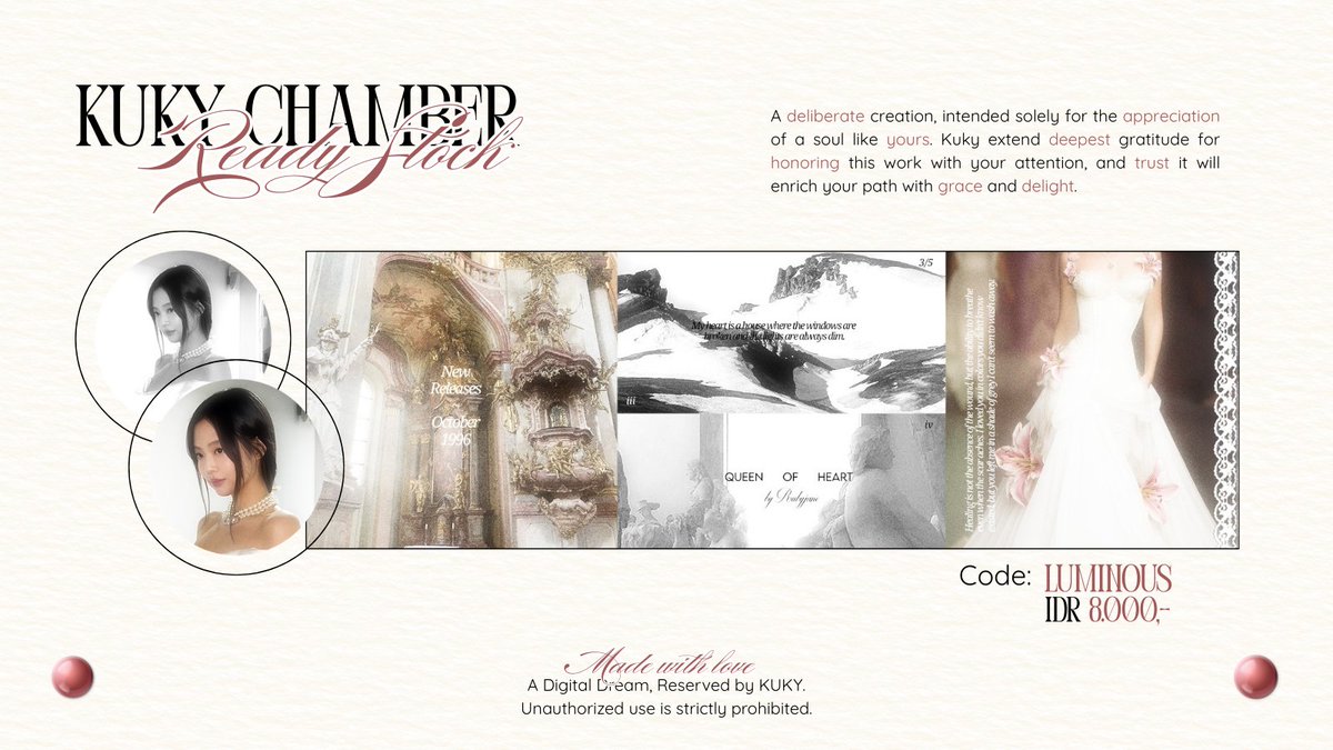 vhaolusi's tweet image. help repost, thankies!🤍

hai, aku punya layout ready stock Jennie. price at IDR 8.000, sudah free retext yaa! langsung ke DM atau tele aku untuk take layoutnyaa, jangan lupaa tag after chat iaa cayaang!🫶🏻

#zonauang