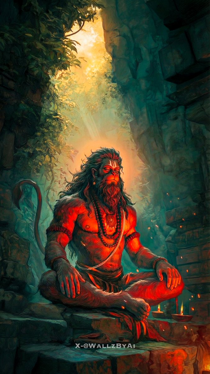 WallzByAI's tweet photo. हनुमानः शान्तोऽपि शक्तिसागरः।

Hanuman is calm—yet an ocean of power. https://t.co/1OugIypTiC