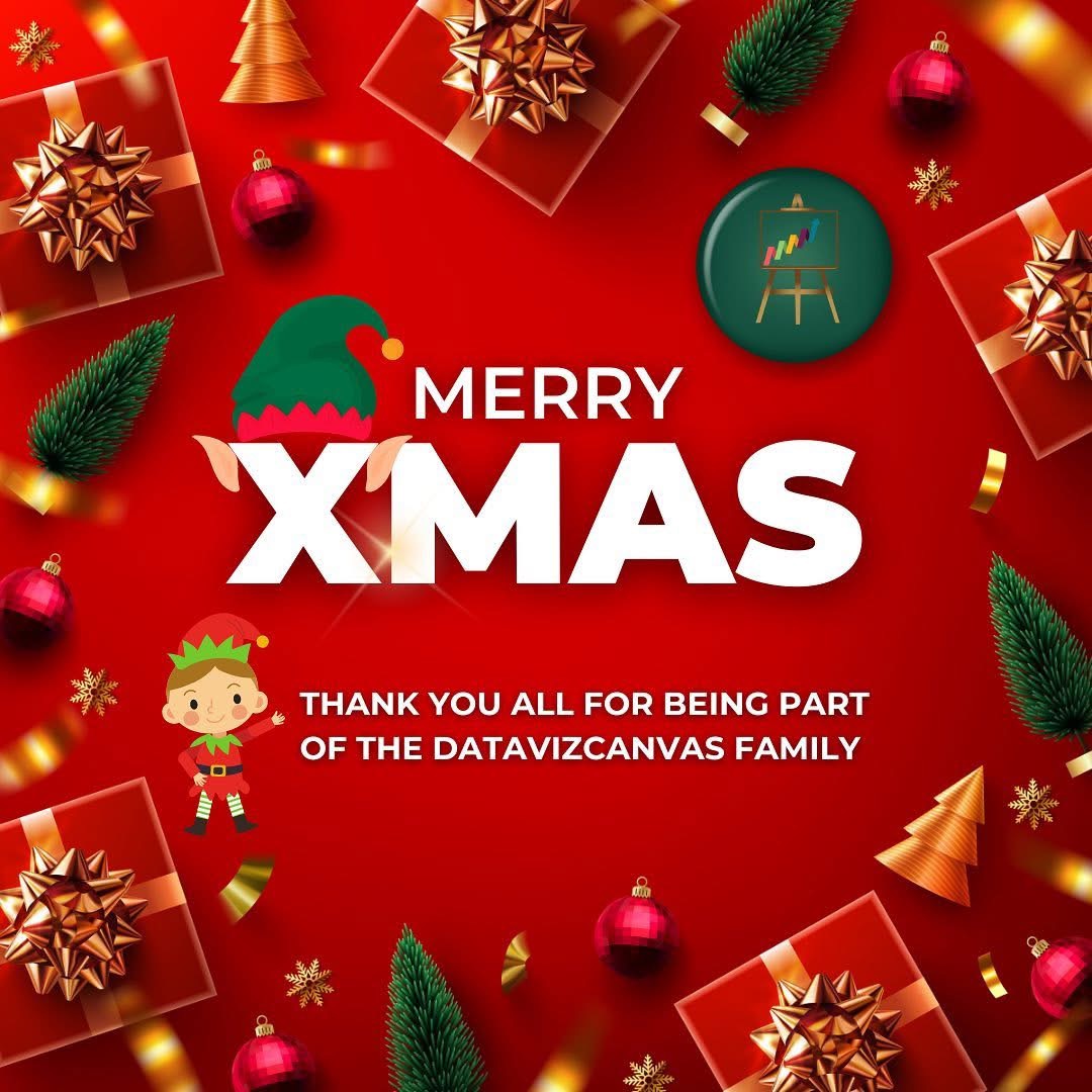 Merry Christmas to the wonderful DataVizCanvas family! 🎄 Thank you for your incredible support and motivation throughout this year.  Wishing you happiness, success, and wonderful moments with loved ones! 😊
#data #dataanalytics #datafam #tableau #xmas  #christmas #AI #dataviz