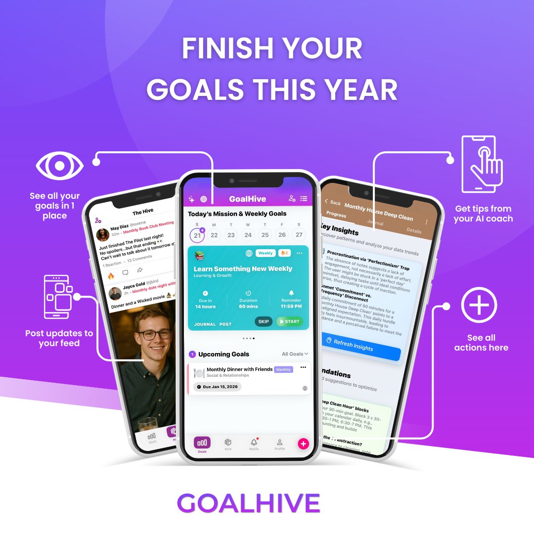 GoalHiveApp's tweet photo. New Year’s goals don’t fail...

People just stop thinking anyone notices.

GoalHive keeps goals visible — and finished.

Want to try the beta?
Drop a 💭 below 👇

#GoalSetting #Accountability #StartupTwitter #BuildInPublic https://t.co/Cp5Slf3gW6