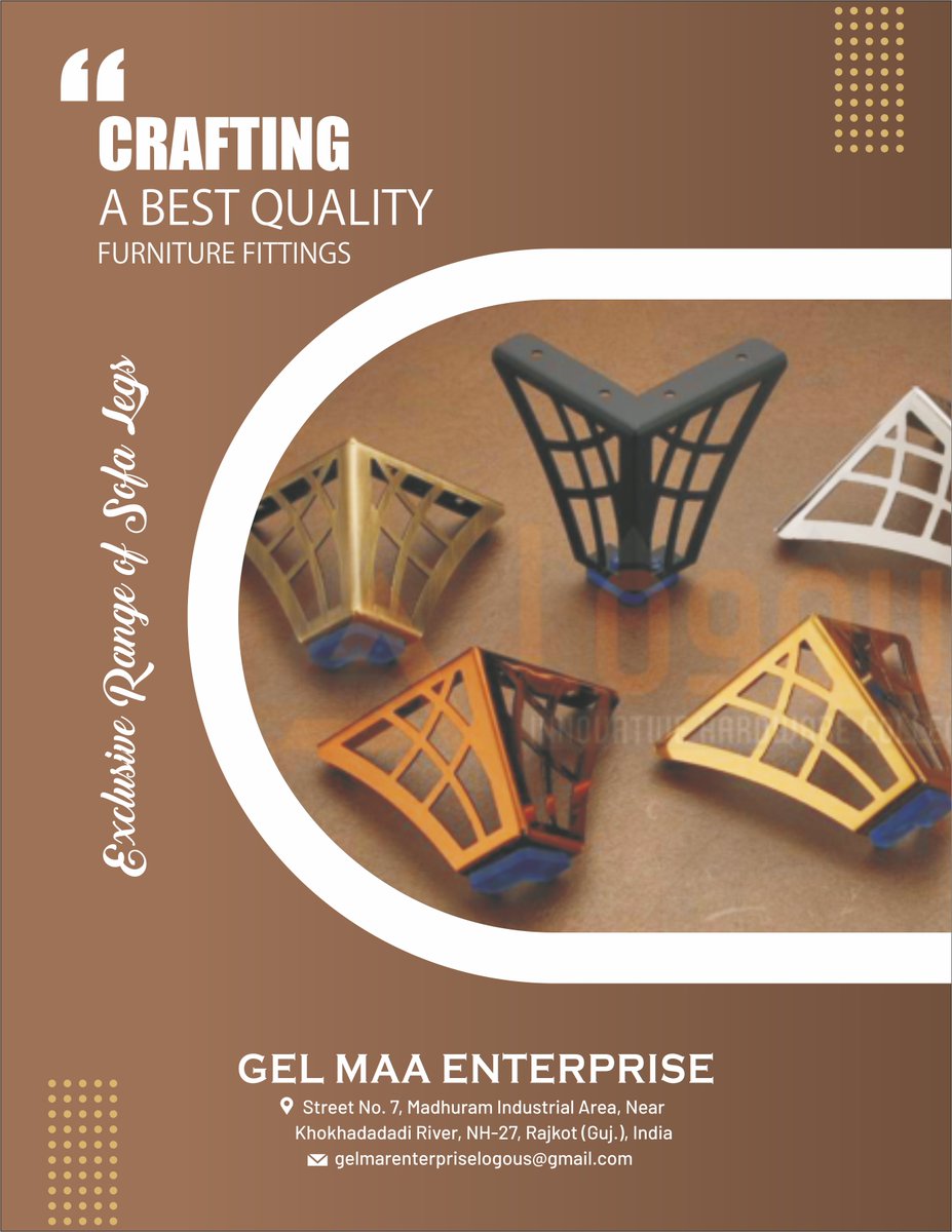 clue_hardware's tweet image. Explore Our Wide Range Online : l.sanitaryclue.in/o8VRJe
🛋️ Crafting Quality Furniture Fittings! 🛠️

Contact Details : +91-7984937391Brijesh Ramani+91-9106184335
📍 Rajkot (Guj.), India 
#FurnitureFittings #SofaLegs #HardwareCollection #FurnitureHardware #InnovativeDesign