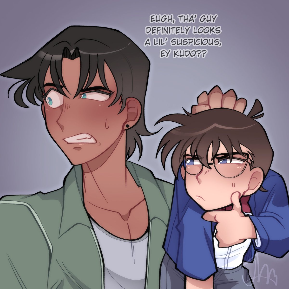 Secret Santa gift for <a href="/RenChurro/">Ren - LXVE To DEATH !</a> of Heiji &amp; Conan up to their usual detective shenanigans! Hope u like it