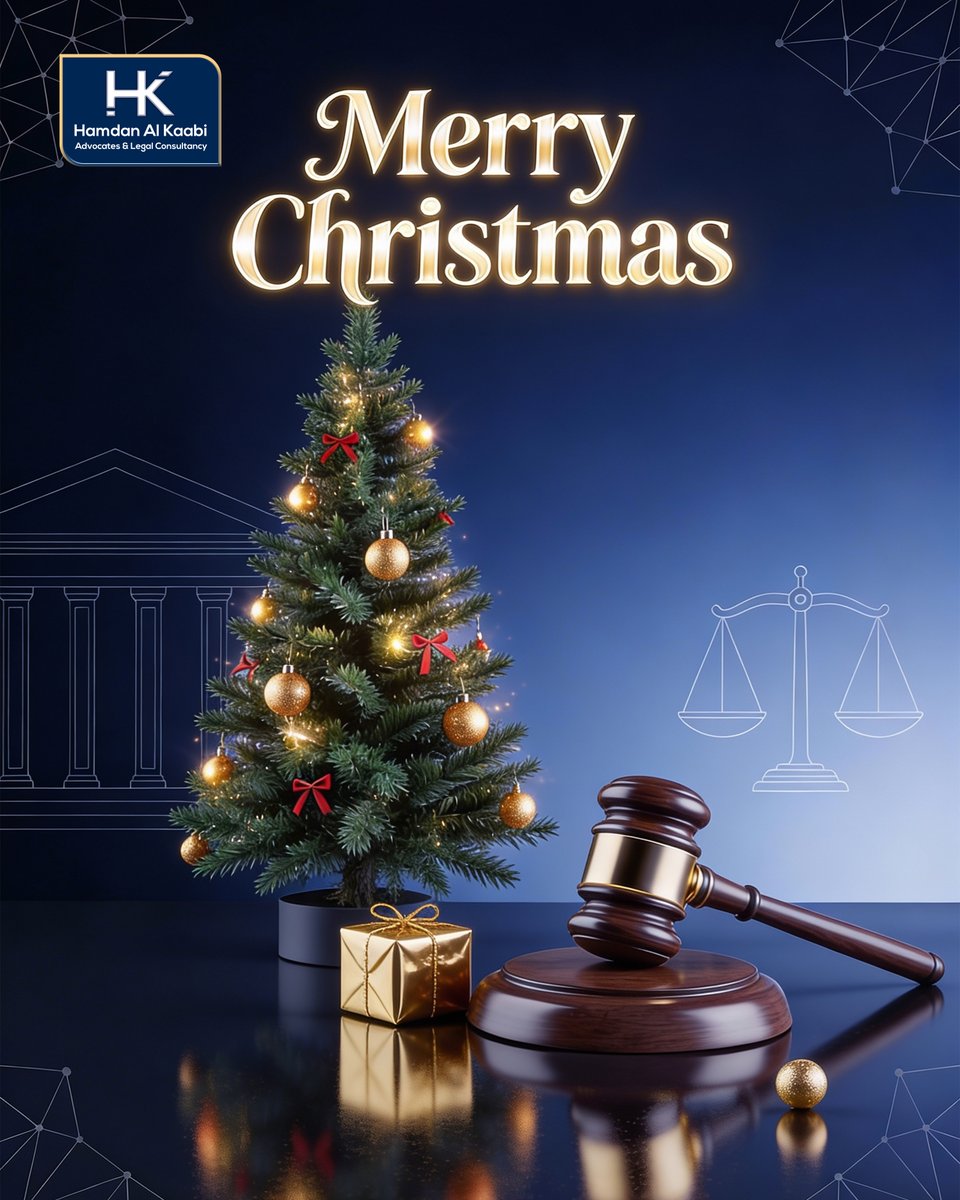 Season’s greetings from Hamdan Al Kaabi Advocates &amp; Legal Consultancy.
Wishing you a joyful Christmas filled with peace, warmth, and success.
May the coming year bring new opportunities and continued trust.
#MerryChristmas #ChristmasSeason #HamdanAlKaabiAdvocates