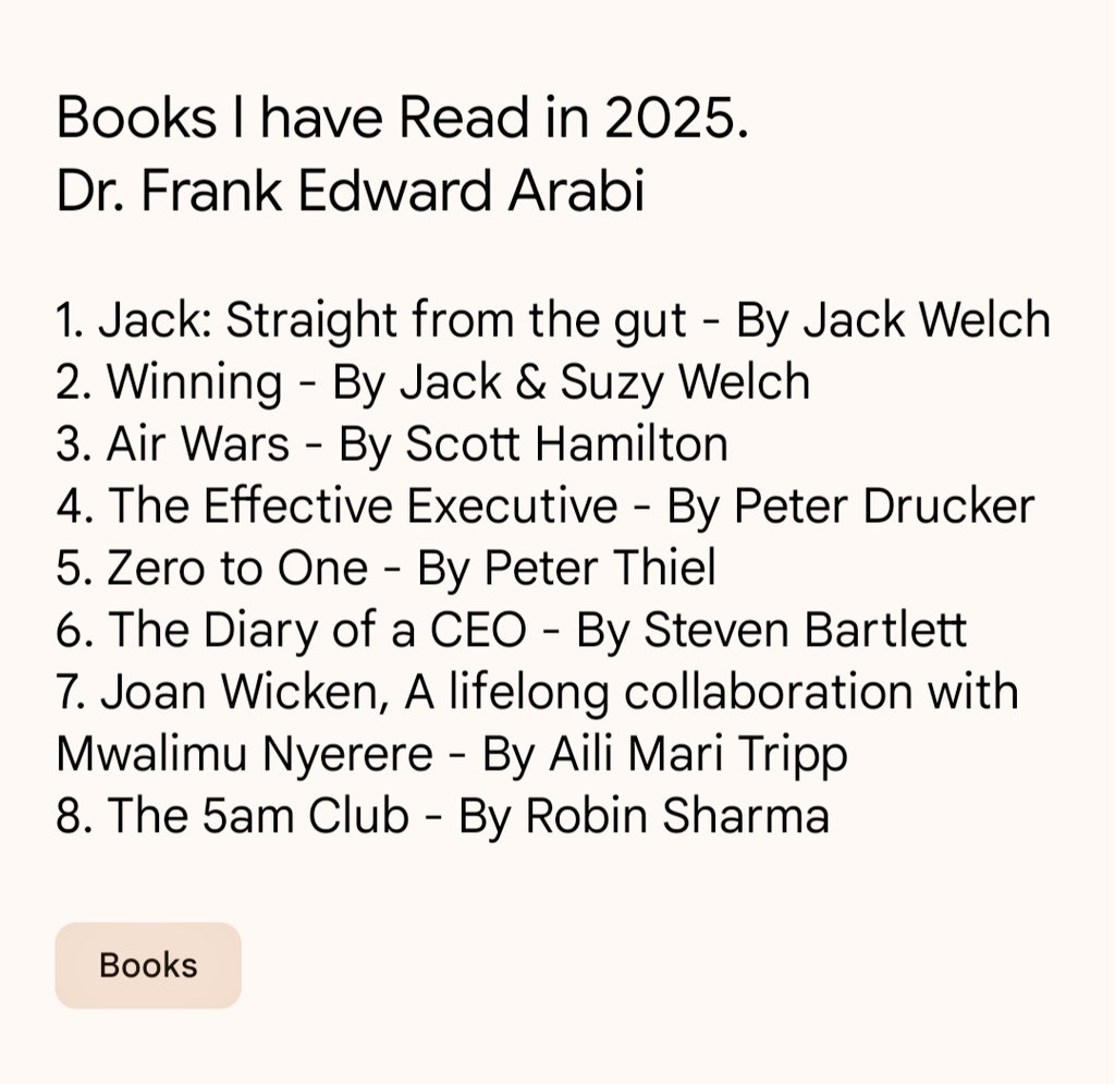 DrArabiFrank's tweet photo. Vitabu nilivyosoma mwaka huu.

 I recommend you read any of them next year.

 #MerryChristmas https://t.co/LKeW8kU51J
