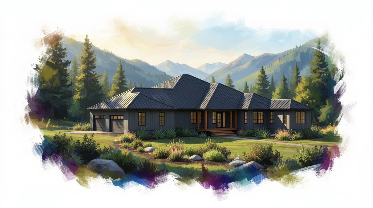 PrimalNick's tweet image. We only do one-story hipped roof houses at the moment at @DraftedAI, and still, I see so many cool house shapes. Here are two of my recent favorites: