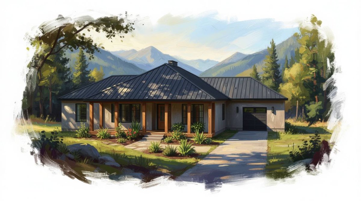 PrimalNick's tweet image. We only do one-story hipped roof houses at the moment at @DraftedAI, and still, I see so many cool house shapes. Here are two of my recent favorites: