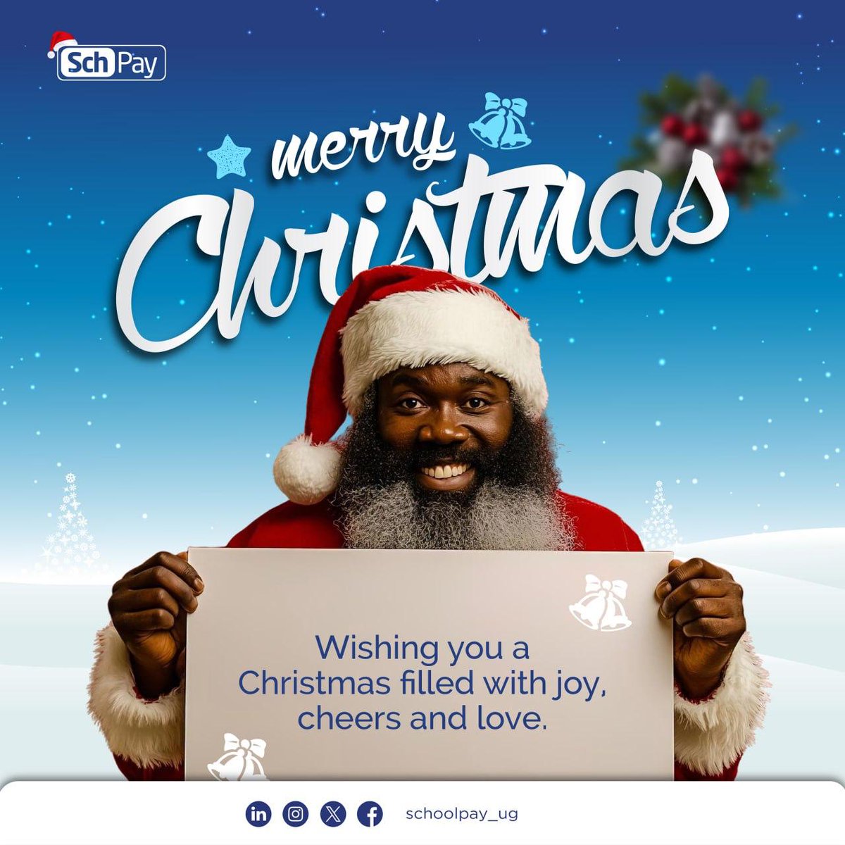 schoolpay_ug's tweet photo. Season's greetings and best wishes for a joyful Christmas 🎄🎁
#fincom #schoolpay #festivals https://t.co/Eqd2gwZWxP
