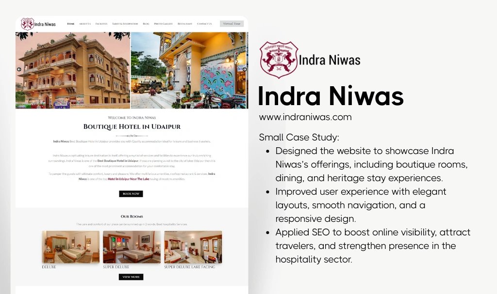 Boutique Hotel Website Designer in Udaipur
Stunning hotel websites with smart booking &amp; hospitality-focused design. Call +91 96028 41237 today!
udaipurwebdesigner.com/portfolio-item…
#BoutiqueHotelWebsite #HotelWebsiteDesigner #UdaipurWebDesigner #HotelWebDesign #HospitalityWebDesign