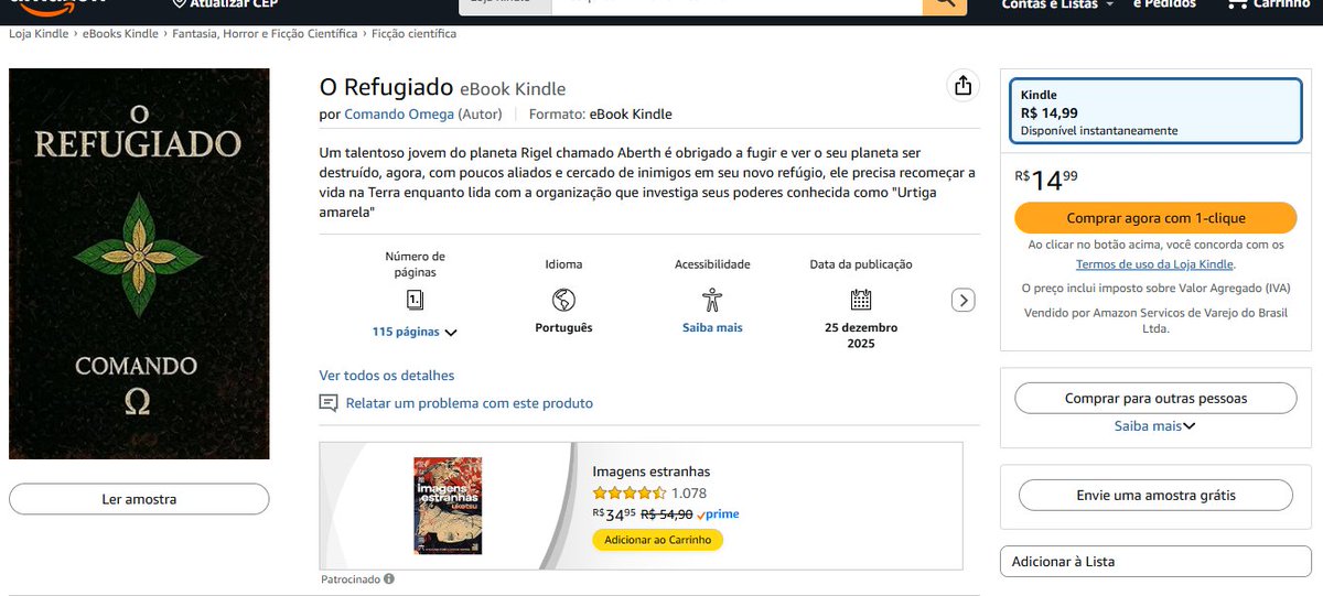 omega_comando's tweet photo. Feliz Natal a Todos!

É com a leveza de um átomo que venho anunciar o lançamento do primeiro volume de O Refugiado nas lojas da Amazon. Segue abaixo os links para compra:

https://t.co/XGW7oSNYgh

https://t.co/FPHWOhTJtj

#Refugiado #ORefugiado #book #Novel #ComandoOmega https://t.co/BOAtd1C5ls