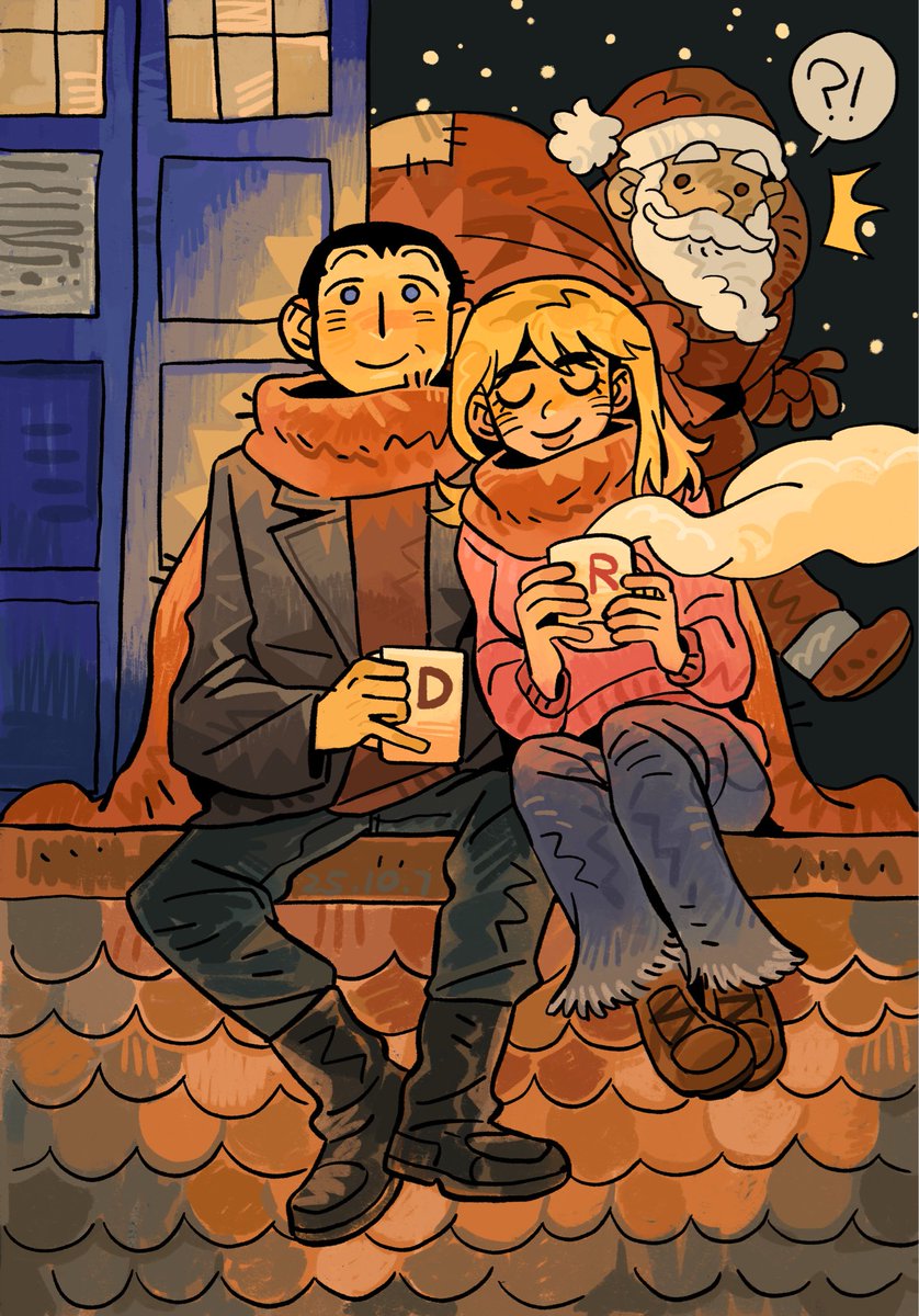 Fanfeifour_'s tweet photo. Hot chocolate on the rooftop ☕️ 
#DoctorWho #doctorwhofanart https://t.co/4swu4nhPsr