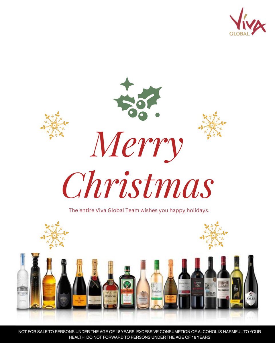 The Viva Global Family wishes you joy, laughter, and a glass raised to those who make every moment brighter.
Here’s to a season filled with warmth, generosity, and fine taste. MERRY CHRISTMAS.
Order from our festive catalogue: tinyurl.com/VivaFestive

#MerryChristmas #VivaGlobal