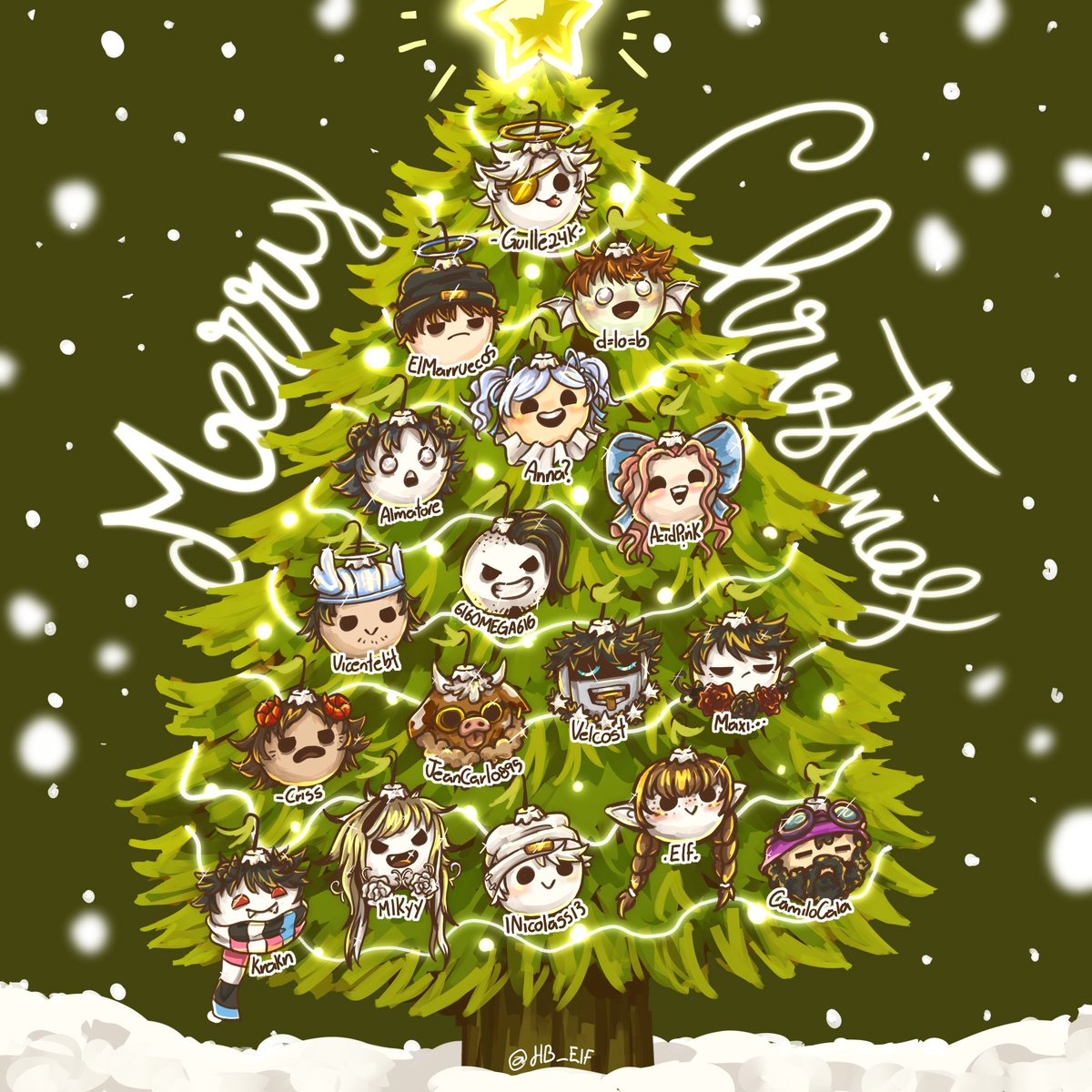 ☆ ¡FELIZ NAVIDA, FELIZ YULE Y FELICES FIESTAS PARA TODOS! ☆
No hay orden de las esferas, todos significan mucho para mí ♥︎ me alegran el corazón de verda' 😭 los quiero mucho, amigos 🫂 
Es un detalle chiquito para ustedes. ♡