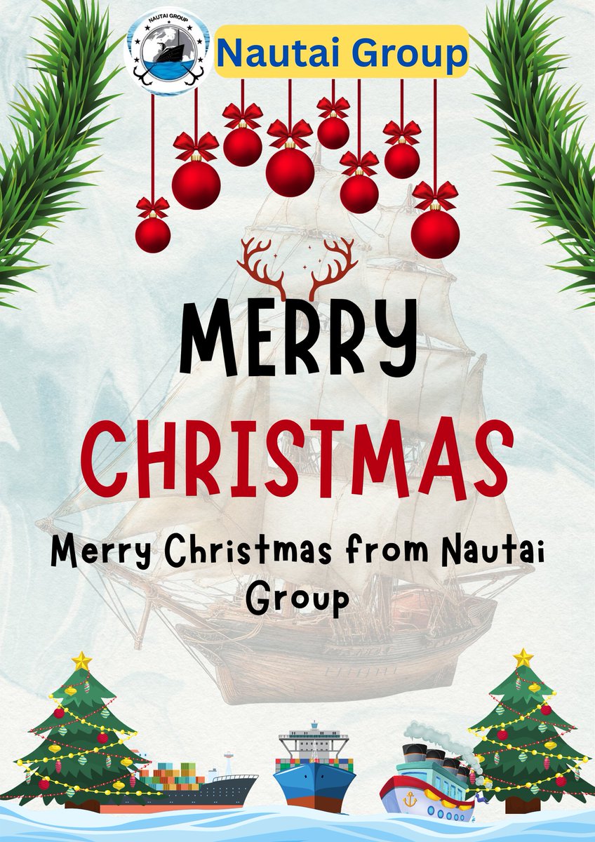 NautaiMarine_'s tweet image. Merry Christmas from Nautai Group!
May your voyages be smooth, your operations efficient, and your year ahead be filled with new horizons and successful journeys.
.
.

#MerryChristmas #FairWinds #CalmSeas #NautaiGroup #MaritimeGreetings