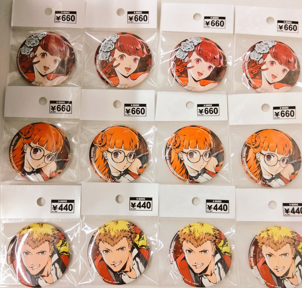 入荷情報】 ペルソナ5 コンサート 缶バッジ かすみ 双葉 竜司 入荷しま