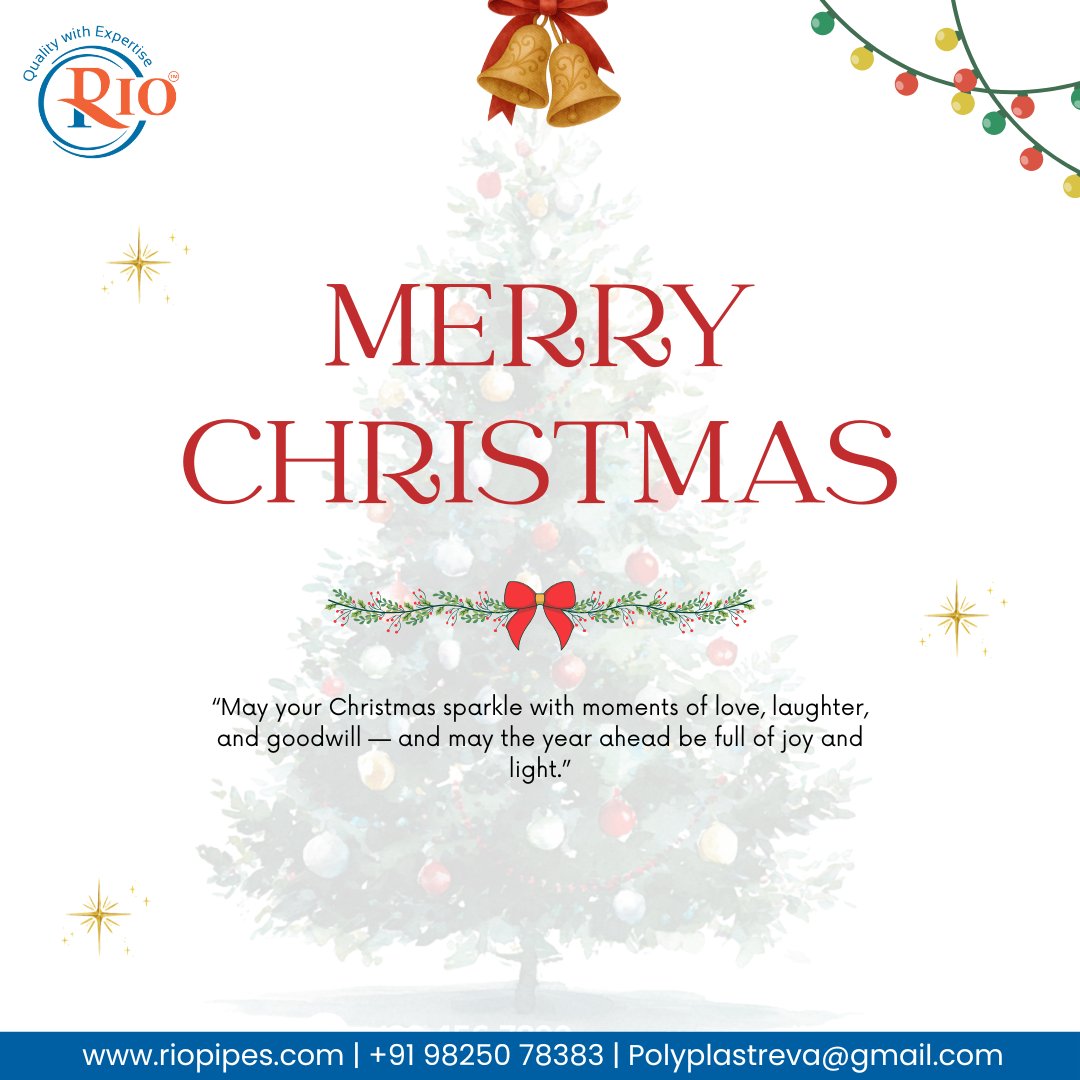 RevaPolyPlast's tweet photo. ✨🎄 Merry Christmas! 🎄✨
May this festive season fill your days with joy, warmth, and new opportunities.
#MerryChristmas #ChristmasVibes #FestiveSeason #HolidayCheer #SeasonOfJoy #ChristmasCelebration #SpreadTheJoy #WarmWishes #FestiveMood #NewYearAhead 🎅🎄 https://t.co/q9R9vJ0lz8