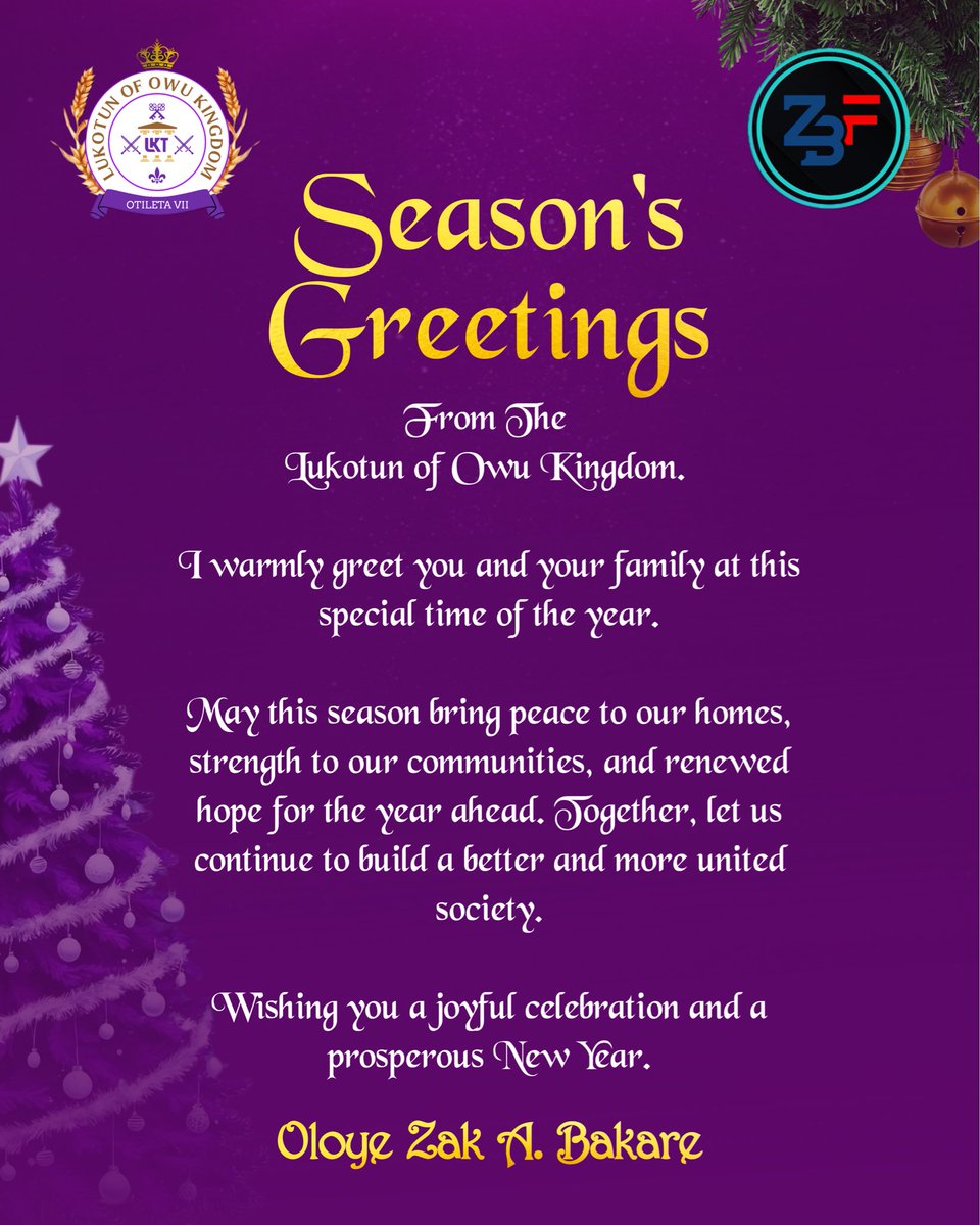 I warmly greet you and your family at this special time of the year.

May this season bring peace to our homes, strength to our communities, and renewed hope for the year ahead. Together, let us continue to build a better and more united society.

Wishing you a joyful celebration