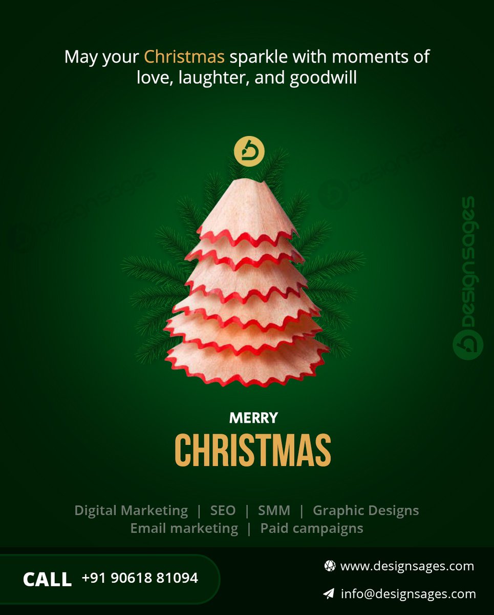 SagesDesign's tweet photo. “Happy Christmas! May your days be filled with love, peace, and joy.” 🎄

#HappyChristmas #MerryMoments #SeasonOfJoy #ChristmasVibes #designsages https://t.co/CBoBOwoZRj