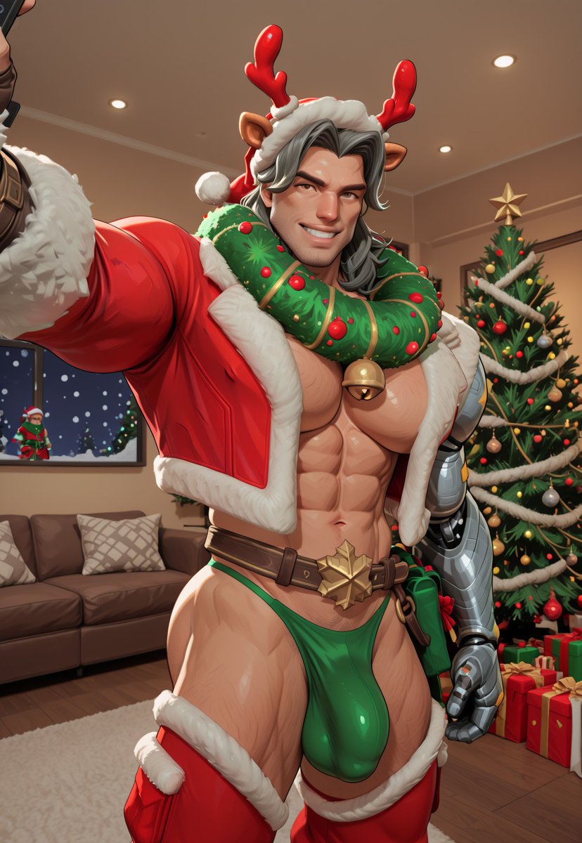 Bucky is ready for the holiday 

#AI #NSFW #Bara #BaraAI #MarvelRivals #WinterSoldier #BuckyBarnes