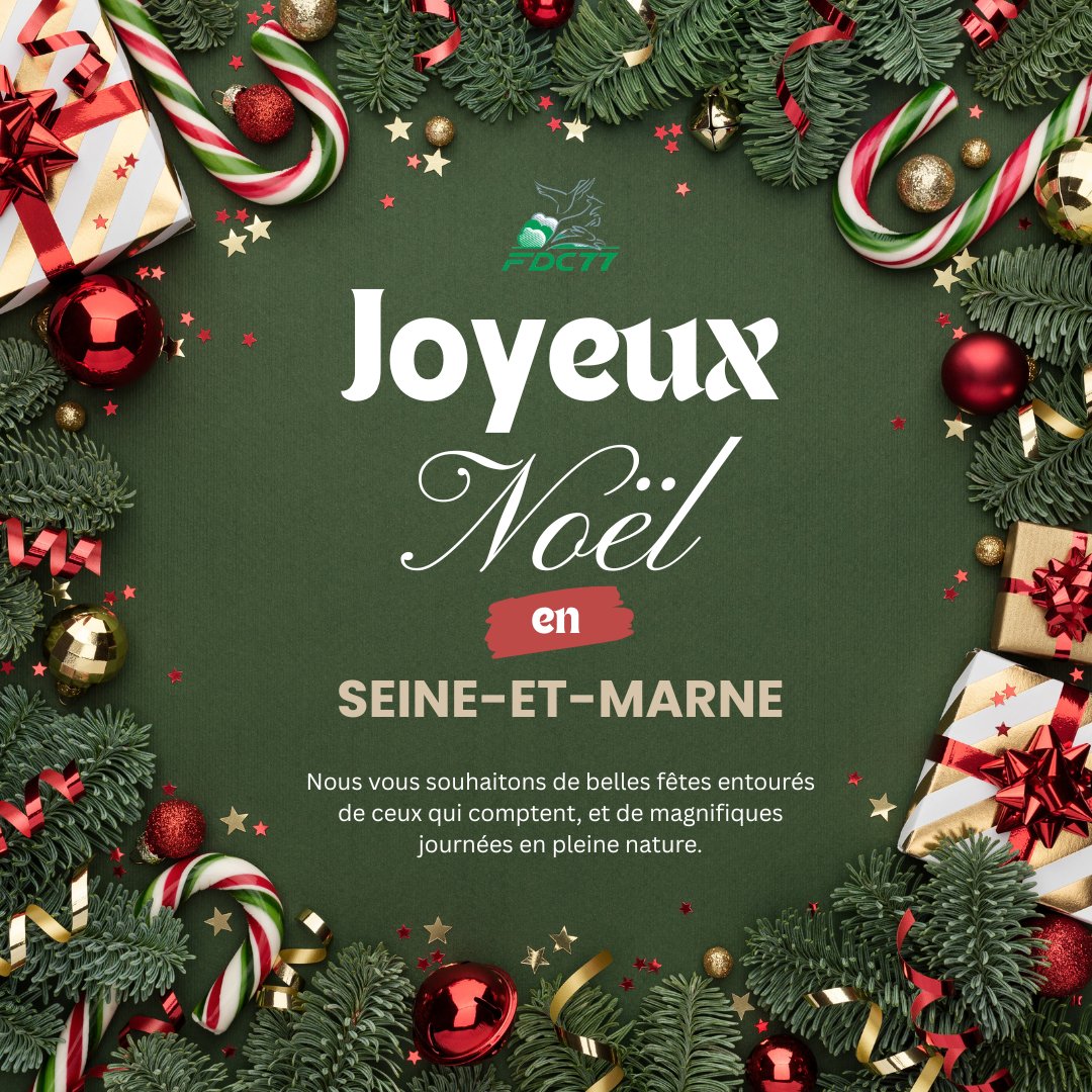 🎄 Joyeux Noël à tous les chasseurs et amoureux de nature en Seine-et-Marne !  
Merci pour votre engagement tout au long de l’année 🙏  

Que cette journée soit placée sous le signe du partage, de la convivialité et du territoire. ❤️  
#Noël #FDC77 #Chasse #Nature #SeineEtMarne