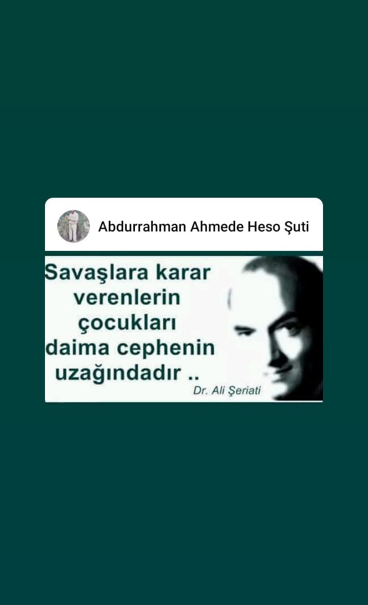 Cîhê te Bihuşta nuranîbe Elî Şeriati.
Mekanın cennet olsun