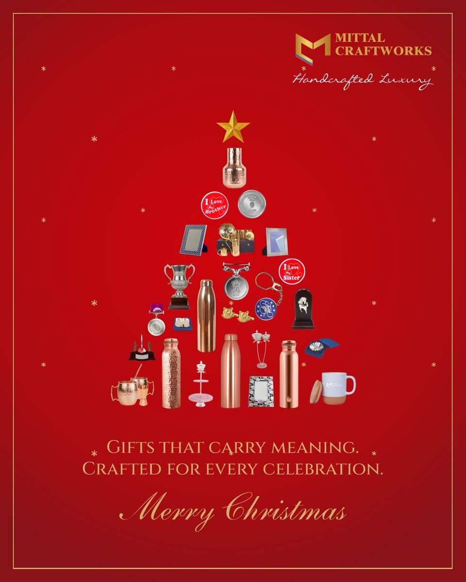 Wishing you #MerryChristmas, 
filled with warmth, light &amp; cherished moments.🎄🎅🏽

Mittal Craftworks celebrates with handcrafted treasures that sparkle w timeless elegance.🎁🎄

May your festivities be as exquisite as our craftsmanship.

mittalcraftworks.com

#handcraftedluxury