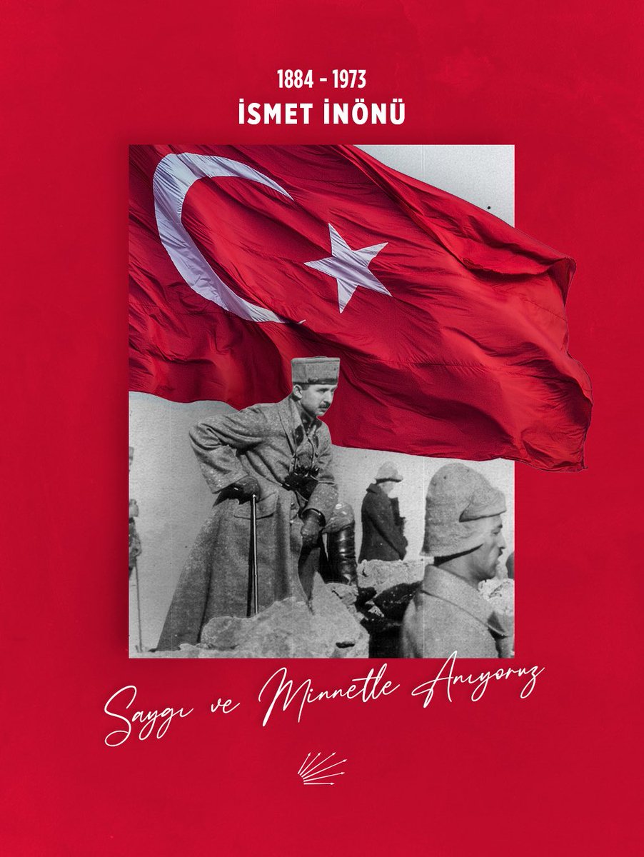 Kurtuluş Savaşımızın ve Lozan’ın kahramanı, ikinci Cumhurbaşkanımız, ikinci Genel Başkanımız İsmet İnönü'yü özlem, rahmet ve minnetle anıyoruz.

Ruhu şad olsun.