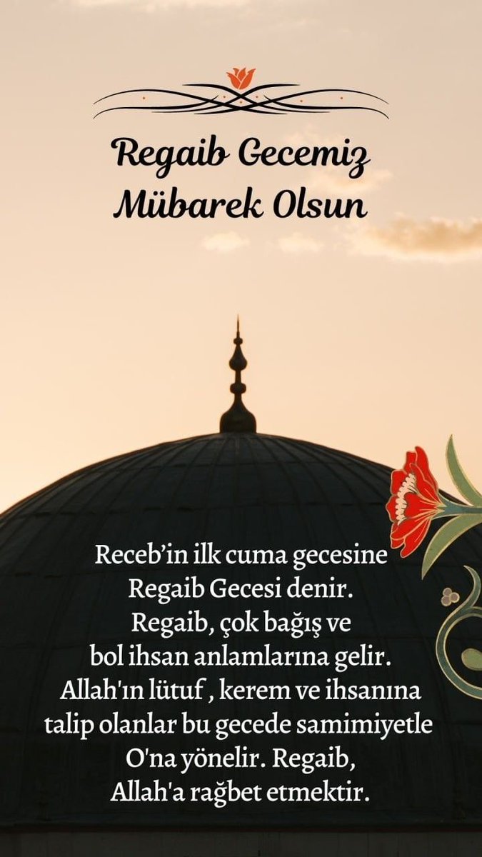 #RegaipKandili'miz mübarek olsun.

#RegaipKandili
#RegaipGecesi
