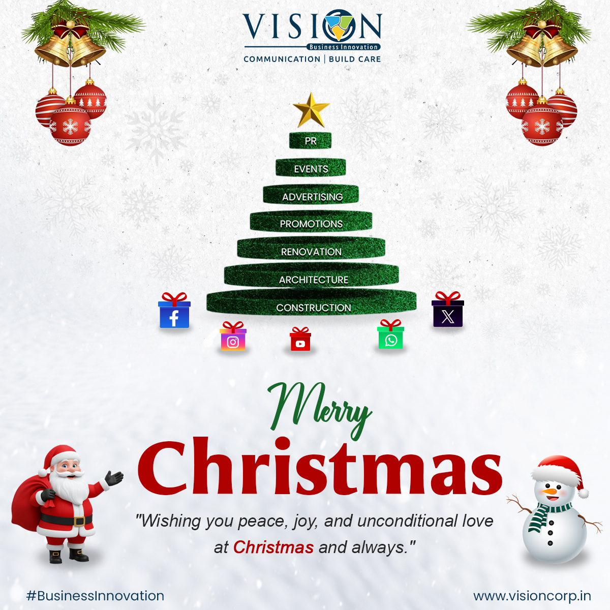 _VisionCorp's tweet photo. Wishing you peace, joy, and
unconditional love at Christmas and always.
#MerryChristmas #MerryChristmas2025 #christmas2025 #ChristmasEve #ChristmasWishes
#VisionCorp #VisionCommunciation #VisionBuildCare #BusinessInnovation https://t.co/NvP94eKD0k