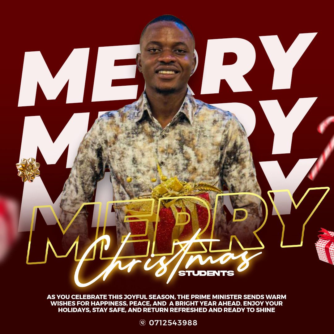 The Prime Minister of Chinhoyi University of Technology Honourable Lindon Madiba Zanga wishes you a Merry Christmas. Please enjoy your day and have a joyful holiday🎄🧑‍🎄♥️