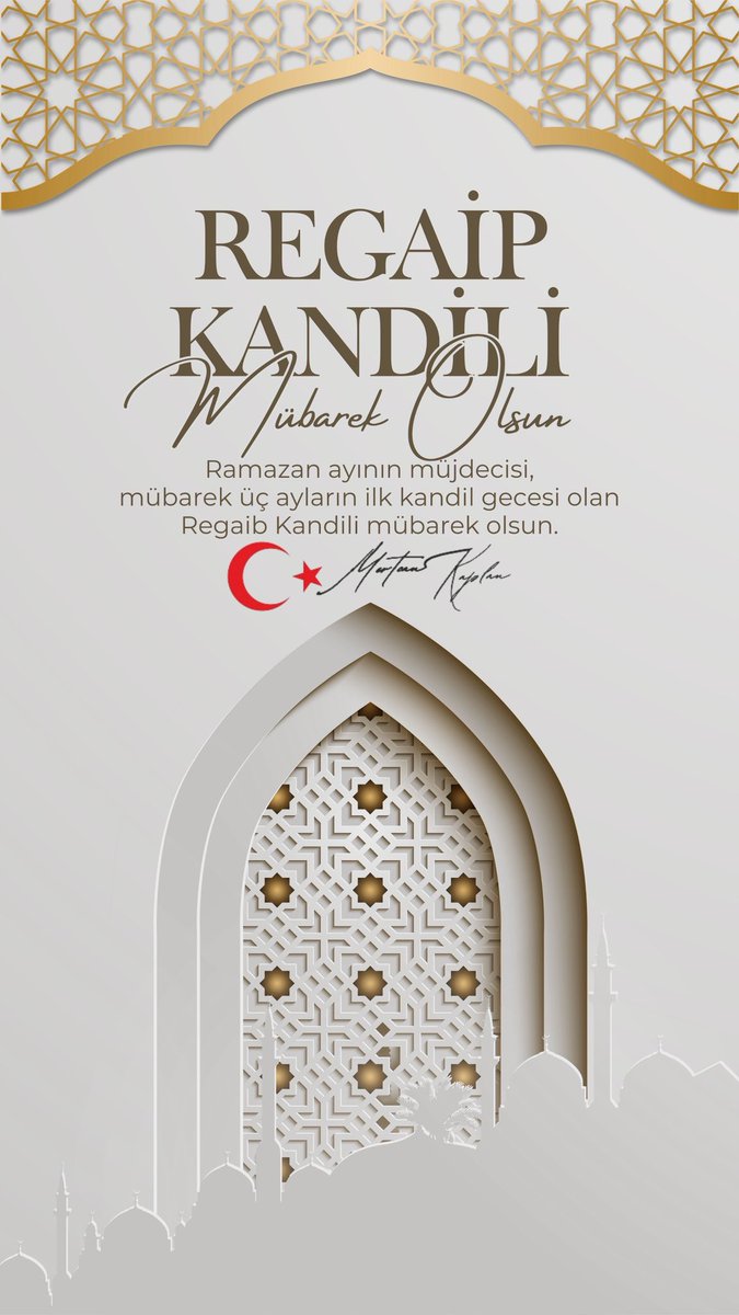 Manevi iklimiyle gönüllerimizi aydınlatan Regaip Kandili’nin, birlik, beraberlik ve huzura vesile olmasını temenni ederim.
Regaip Kandiliniz mübarek olsun.