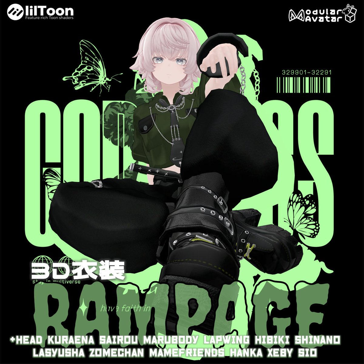 9amgg's tweet photo. 新商品です！
 リアクロ風、裏原宿っぽいストリートファッションの衣装セットです。 改変用のワイシャツやボトムの柄など合計で35種類！ 
🎄～12.28フルパック2000円→1800円のセール中！
【VRCHAT】🖤RAMPAGE🖤【13アバター対応衣装】
https://t.co/Cu5exEOrKb

対応詳細はリプライ欄へ👉 https://t.co/LFXleX4Tok