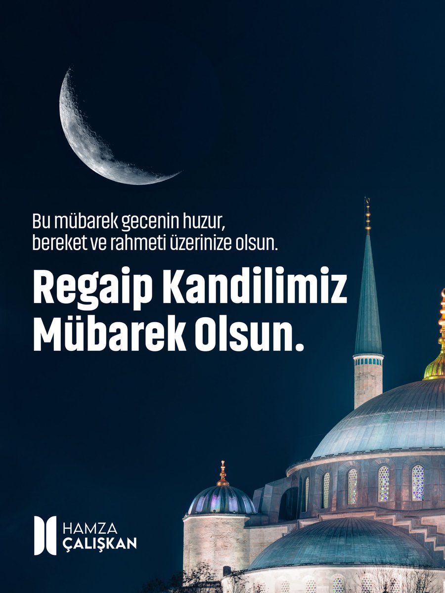 Bu mübarek gecenin huzur, bereket ve rahmeti üzerinize olsun.
Regaip Kandilimiz Mübarek Olsun.

#regaipkandili