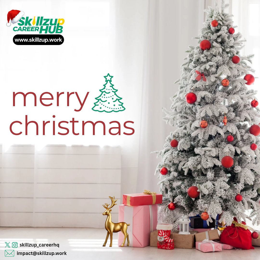 skillzhubhq's tweet image. Merry Christmas from SkillzUp Career Hub.
Thank you for being part of a year focused on growth, skills, and impact.
We’re building even bigger in the year ahead.