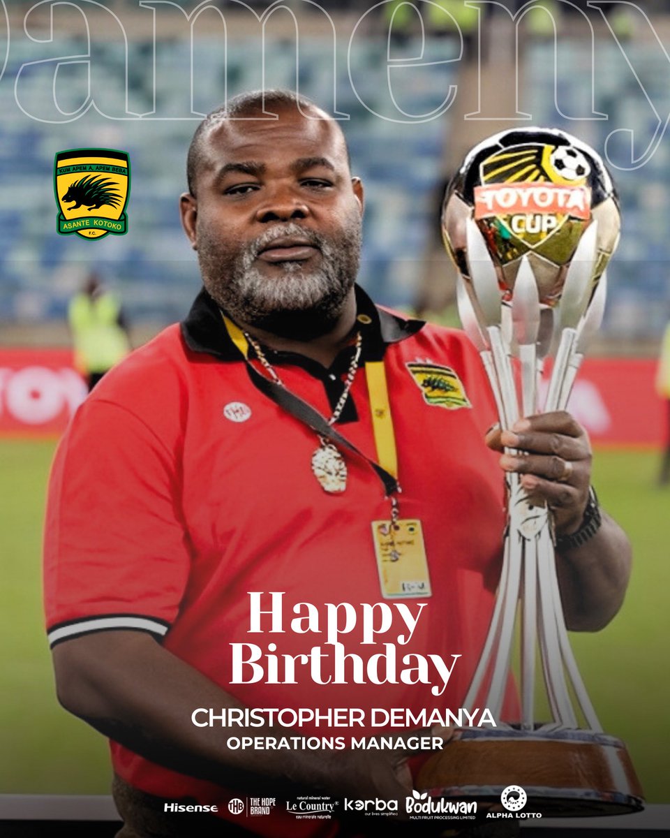 AsanteKotoko_SC's tweet image. Wishing you a very happy birthday 🎂 

Have a fabulous day Sir 🥂 

#AKSC #Fabucensus #Kotoko4All