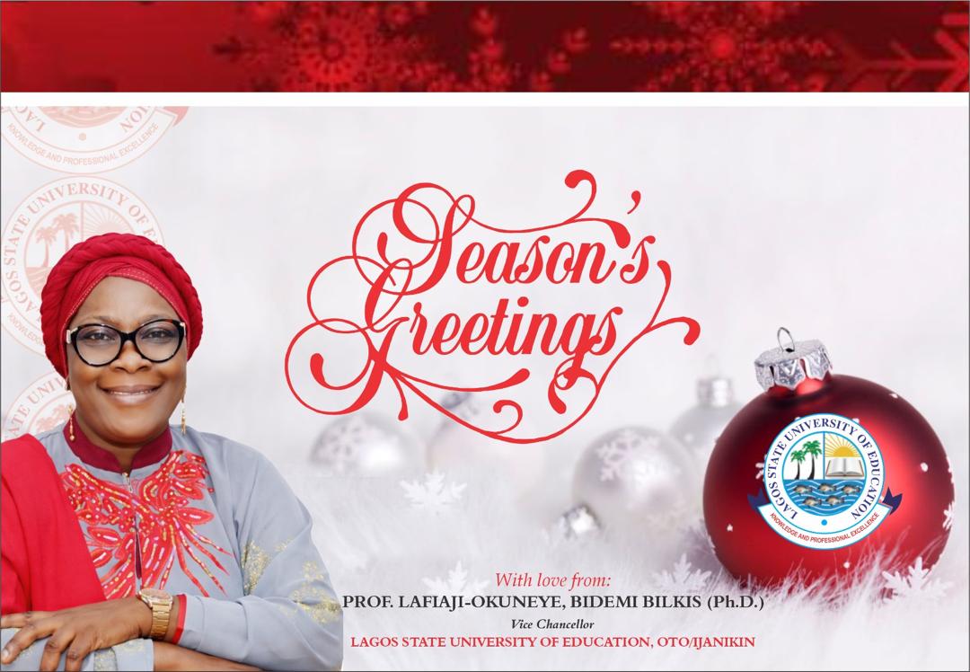 Season's Greetings from our esteemed Vice-Chancellor.