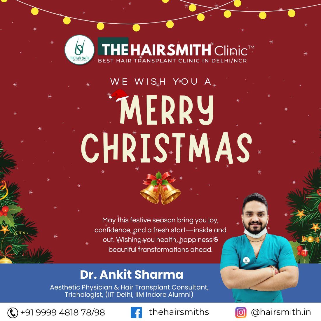 TheHairsmith's tweet photo. 🎄✨ Merry Christmas from Team The Hairsmith Clinic!
May this festive season bring you joy, confidence, and a fresh start—inside and out. Wishing you health, happiness &amp; beautiful transformations ahead.

#MerryChristmas #TheHairsmithClinic #SeasonOfJoy #FestiveVibes #hairsmith https://t.co/PblUzaEFLh
